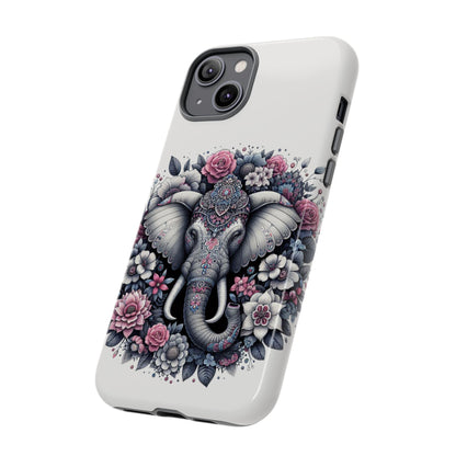 Ornate Floral Elephant Mobile Cover – Elegant Bohemian Art
