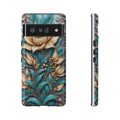 Golden Chrysanthemum: Floral Stained Glass Masterpiece