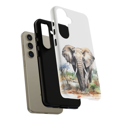 Safari Watercolor Elephant Mobile Cover – Artistic Wildlife Design