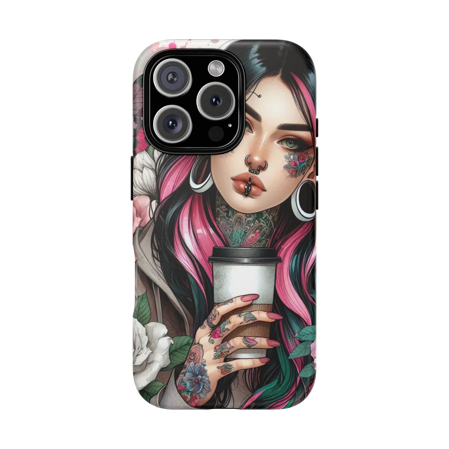 Tattooed Coffee Lover Art Mobile Case