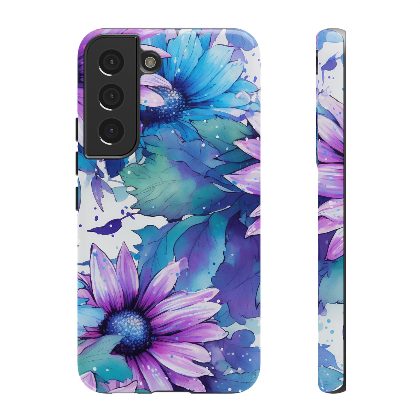 Dreamy Blue & Purple Floral Watercolor Mobile Case