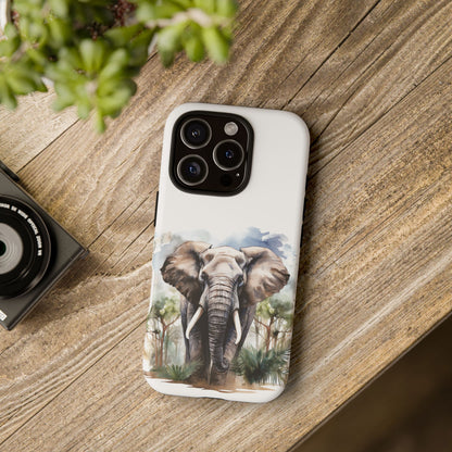 Majestic Watercolor Elephant Mobile Cover – Artistic Wildlife Design