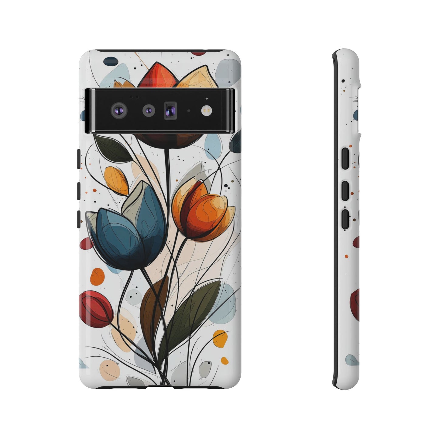 Tulip Whimsy – Artistic Floral Phone Case for iPhone, Pixel & Samsung