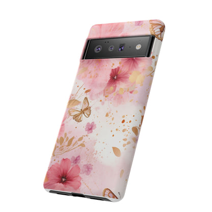 Blush Elegance Floral Mobile Case