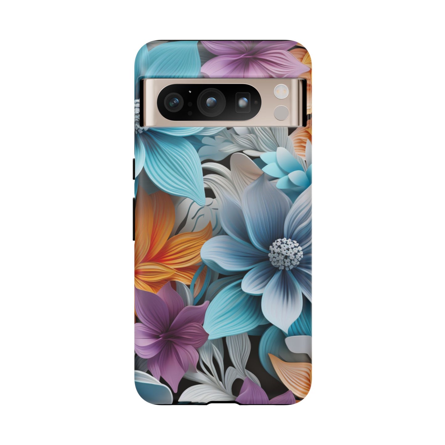 Elegant 3D Floral Bloom Mobile Case – Vivid & Artistic