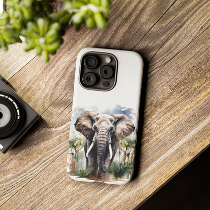Majestic Watercolor Elephant Mobile Cover – Artistic Wildlife Design