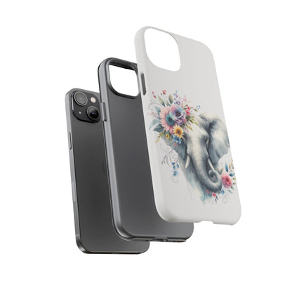 Floral Elephant Mobile Cover – Elegant Watercolor Art