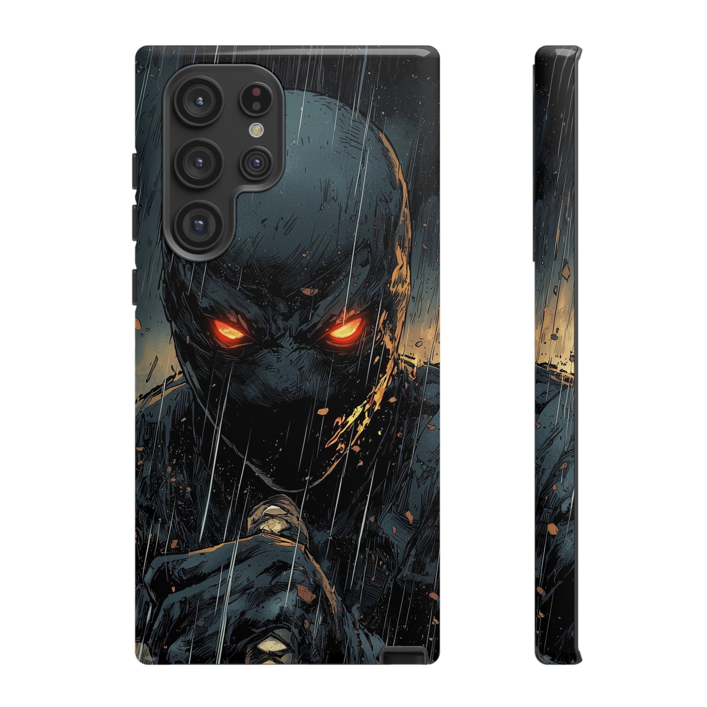 Shadowblade Vengeance | Dark Comic Assassin in the Rain Phone Case for iPhone, Samsung & Pixel