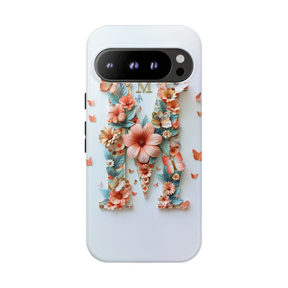 Floral Letter M Phone Case – Personalized Aesthetic Cover for iPhone, Samsung & Google Pixel