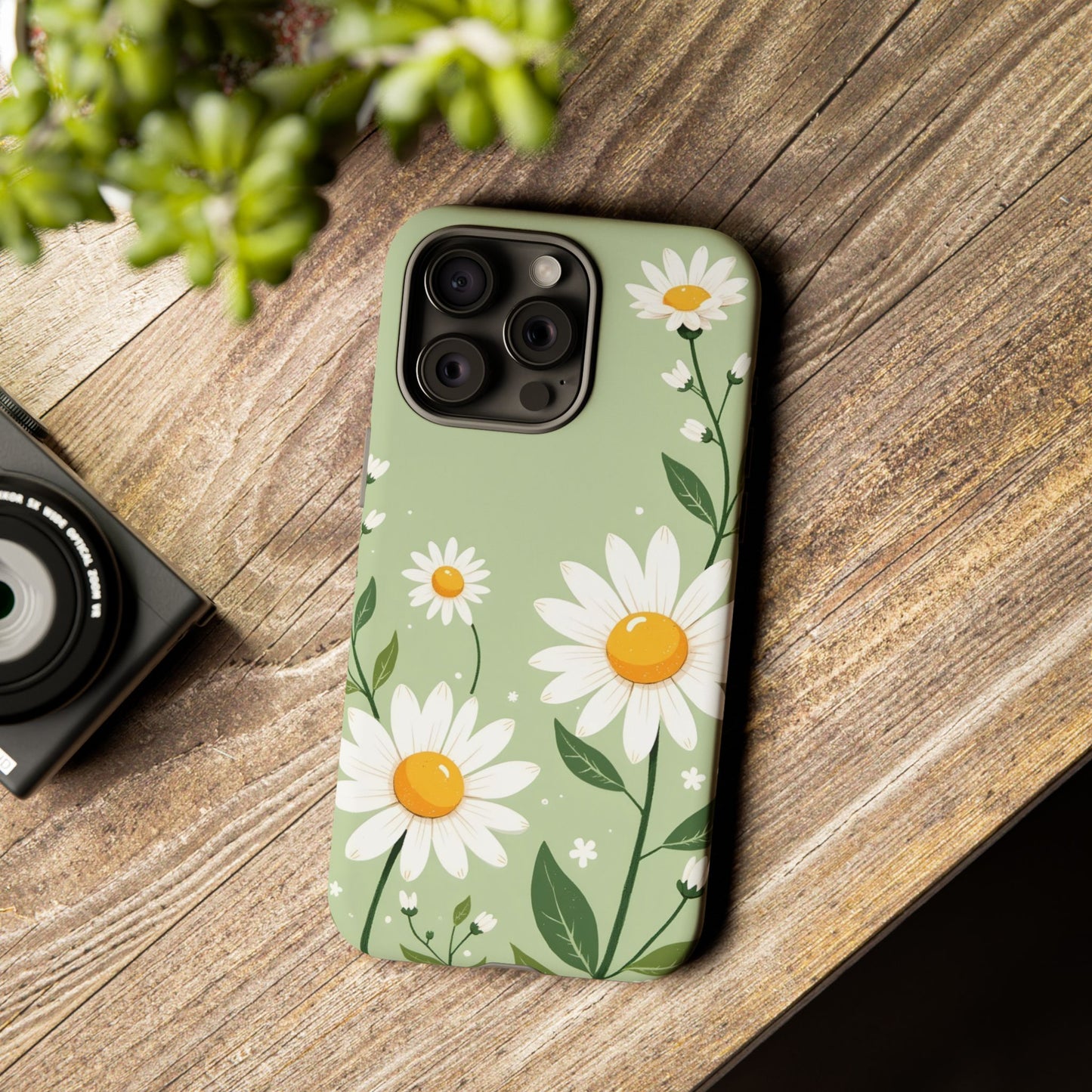 Green Floral Case, Daisy Pattern Design, Iphone Case Design, Perfect Gift For Her
