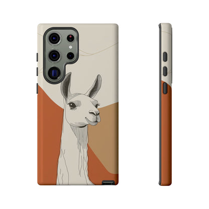 Desert Calm: Minimalist Llama Art Print Phone Case for iPhone, Samsung & Pixel