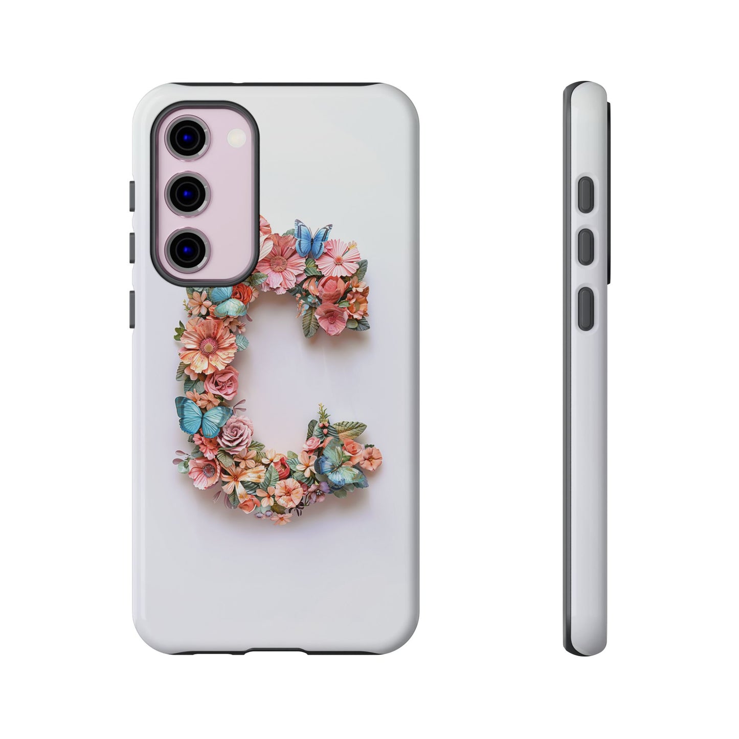 Floral Letter C Phone Case – Personalized Aesthetic Cover for iPhone, Samsung & Google Pixel