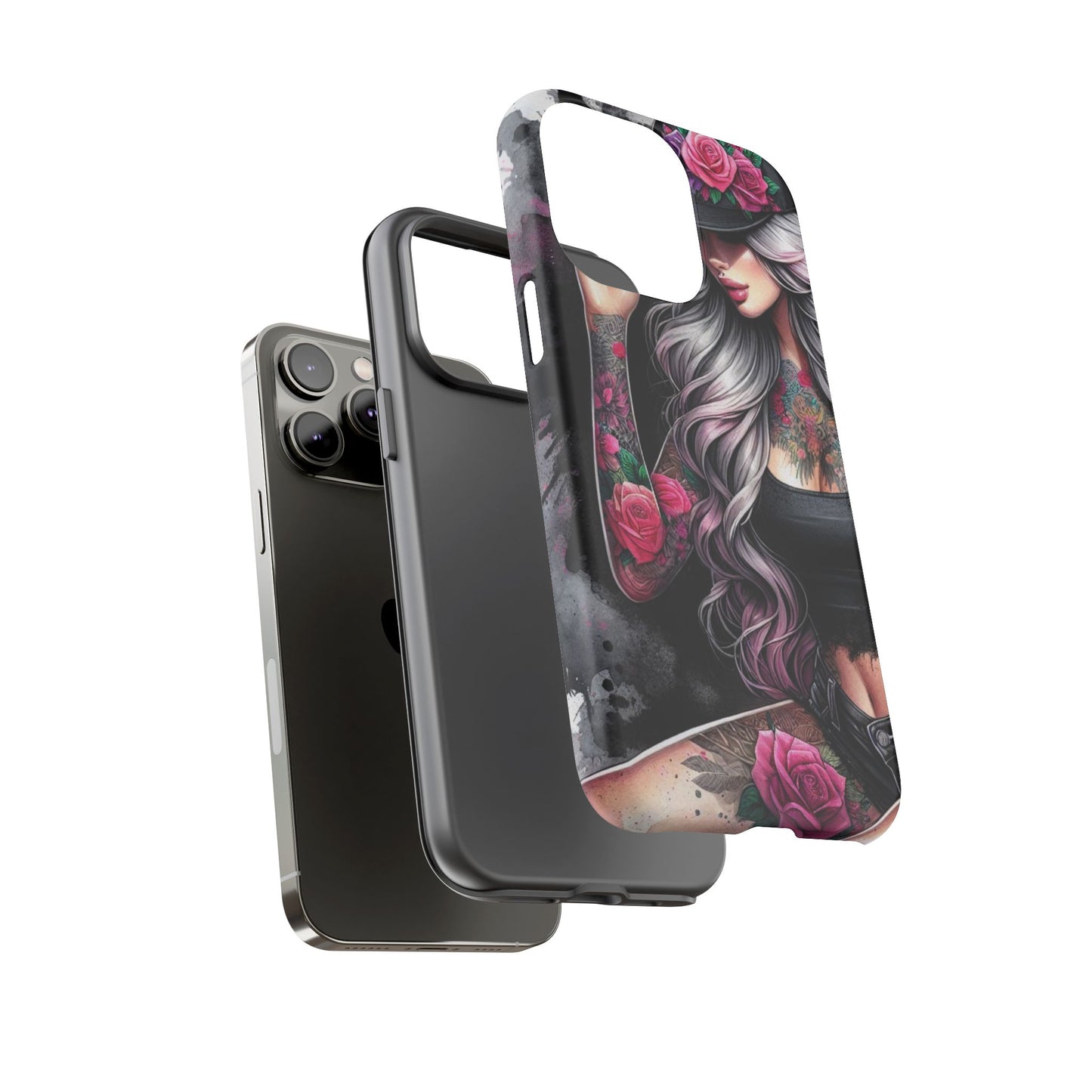 Ink & Roses – Edgy Floral Rebel Mobile Cover