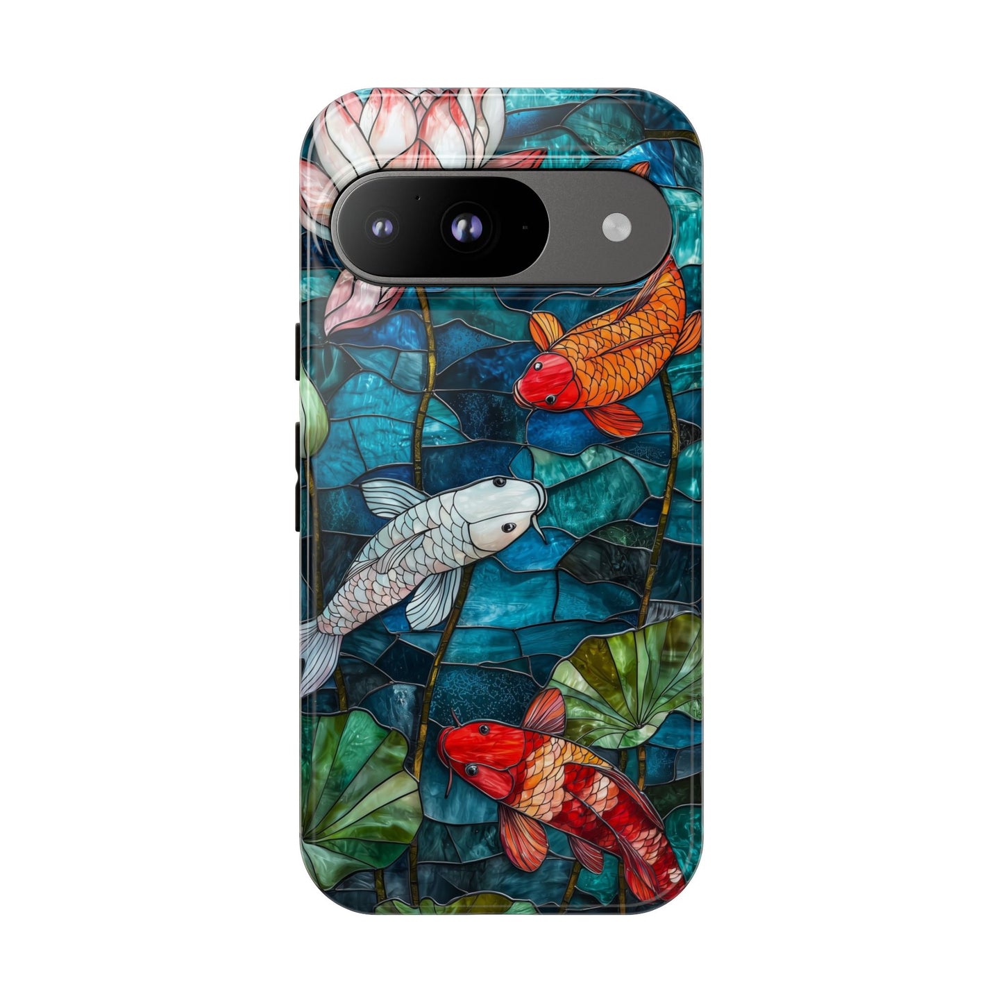 Lotus Serenity" – Koi Pond Stained Glass Case or iPhone, Samsung & Pixel