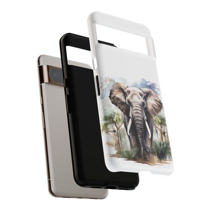 Majestic Watercolor Elephant Mobile Cover – Artistic Wildlife Design