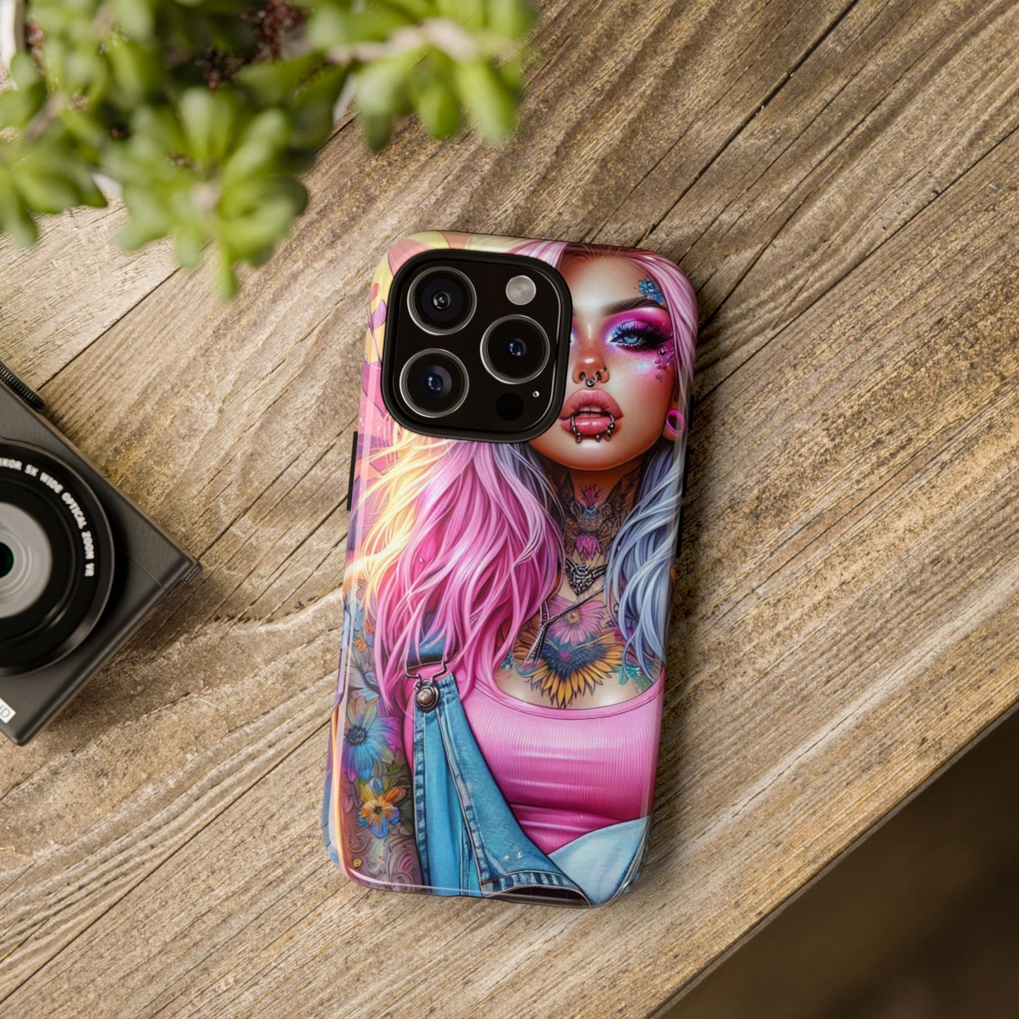 Sunset Glow – Pastel Punk & Floral Ink Mobile Cover