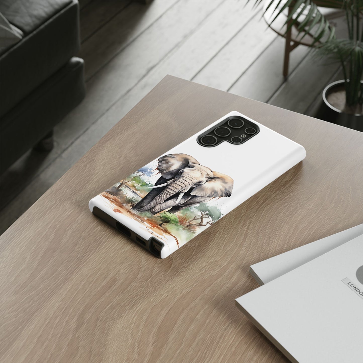 Safari Watercolor Elephant Mobile Cover – Artistic Wildlife Design