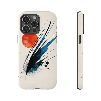 Zen Burst – Minimal Abstract Ink Stroke Phone Case for iPhone, Samsung & Pixel