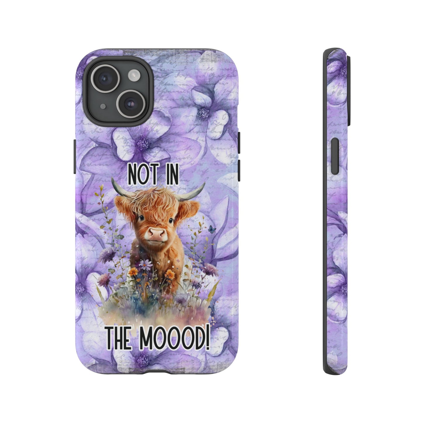 Not In The Mood Heifer Print Phone Case - iPhone, Samsung & Google Pixel Cover - Artistic Cow Phone Case, Animal Lover Gift