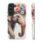 Joyful Floral Elephant Mobile Cover – Whimsical Watercolor Art