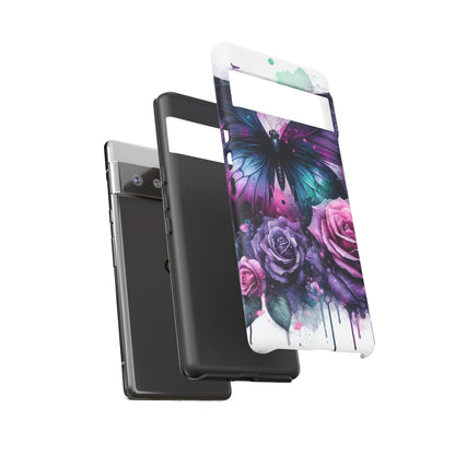 Mystic Bloom – Vibrant Butterfly & Rose Art Mobile Cover