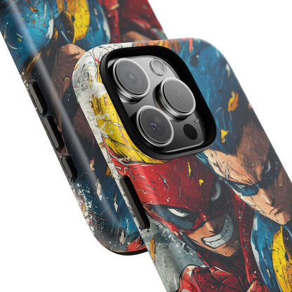 Comic Clash: Superhero Duo | Action, Power, Justice, Heroes, Manga Style Phone Case for iPhone, Samsung & Pixel