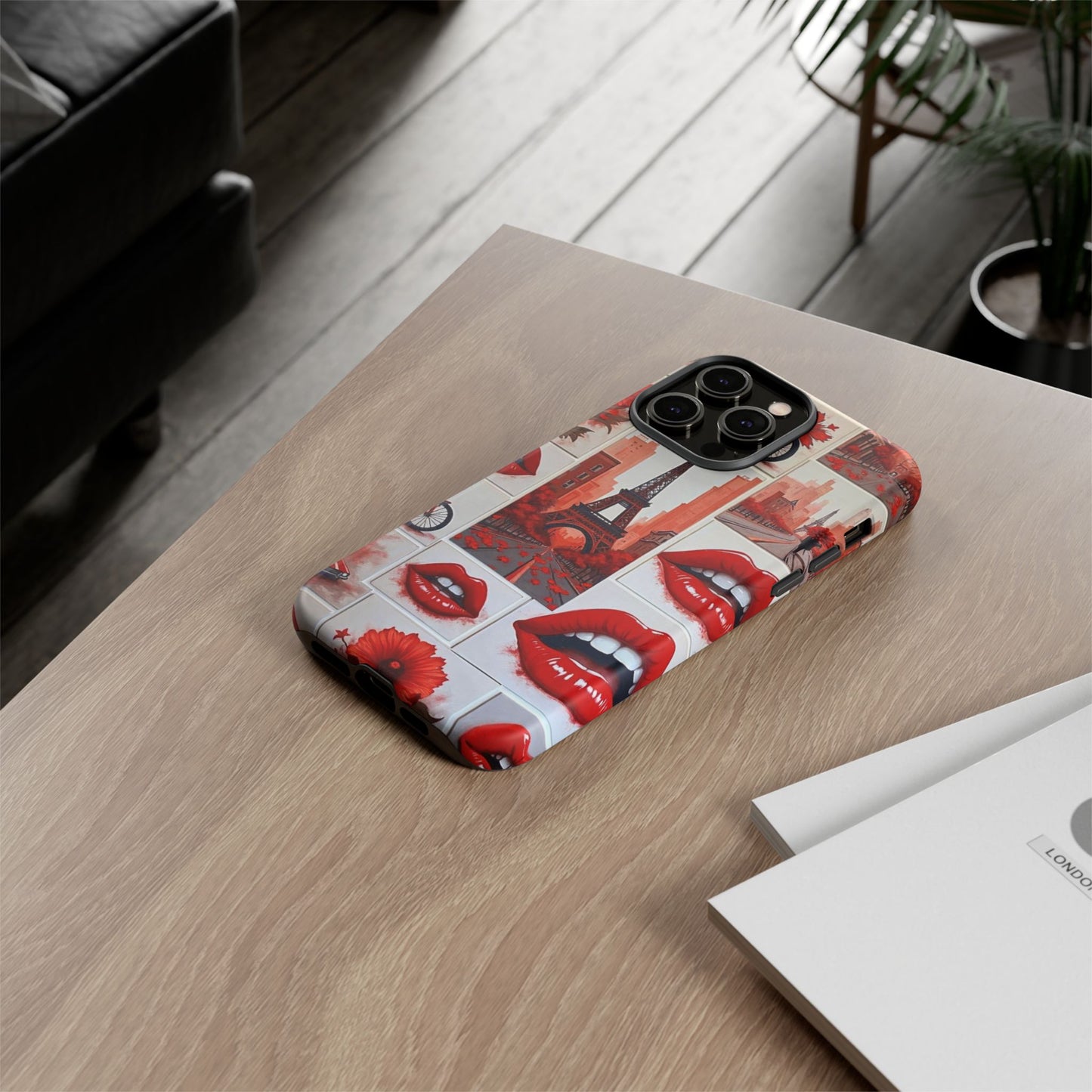 Red Lips & Eiffel Tower Phone Case