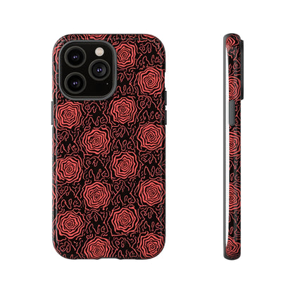 Red roses abstract geometric seamless pattern design