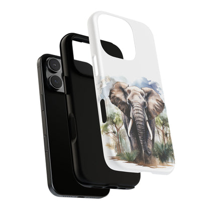 Majestic Watercolor Elephant Mobile Cover – Artistic Wildlife Design