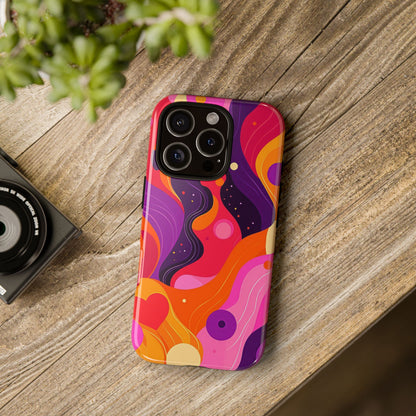 Love Vibes – Retro Abstract Groove Phone Case for iPhone, Google Pixel, Samsung