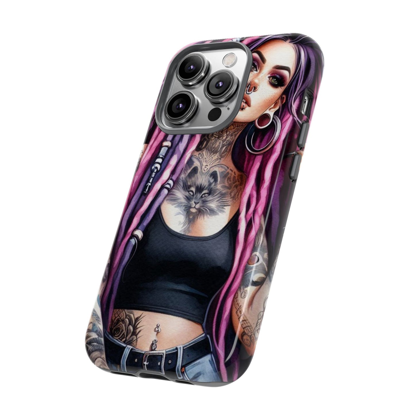Tattooed Rebel – Gothic Cat Spirit Mobile Cover