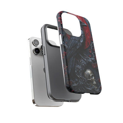Gothic Sculpture Of Raven On Charcoal Tree Branch phone case design