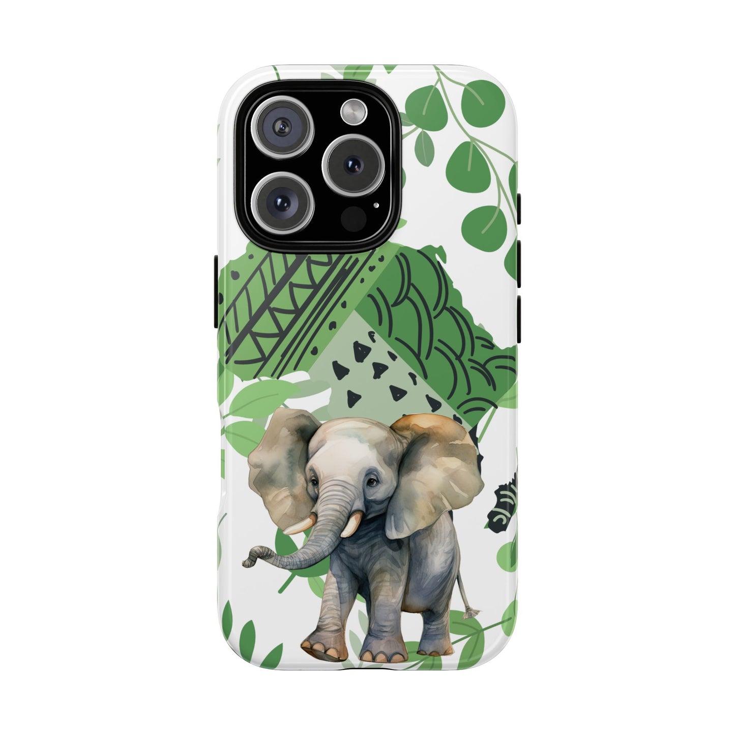 Playful Baby Elephant Mobile Cover – Tropical Boho Art