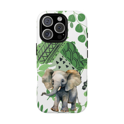 Playful Baby Elephant Mobile Cover – Tropical Boho Art