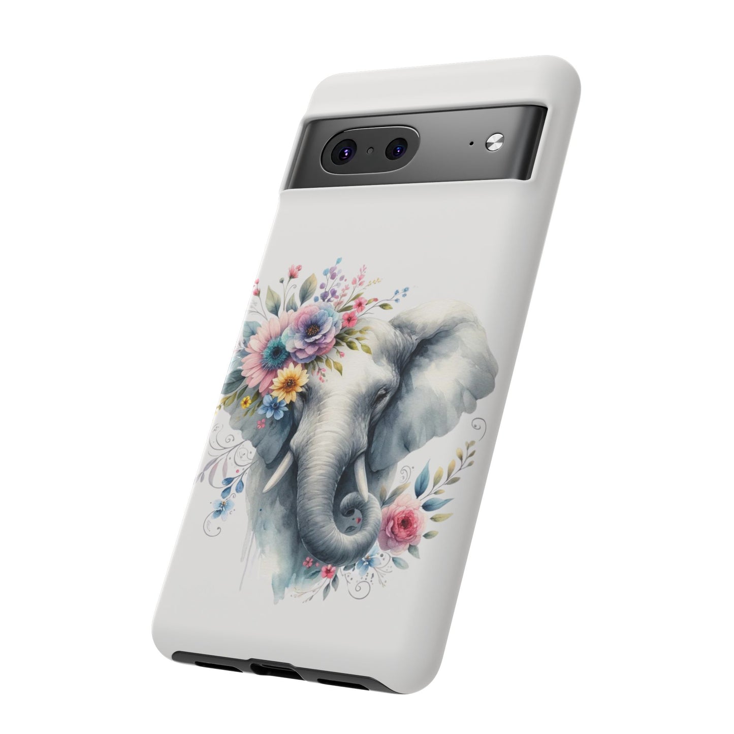 Floral Elephant Mobile Cover – Elegant Watercolor Art