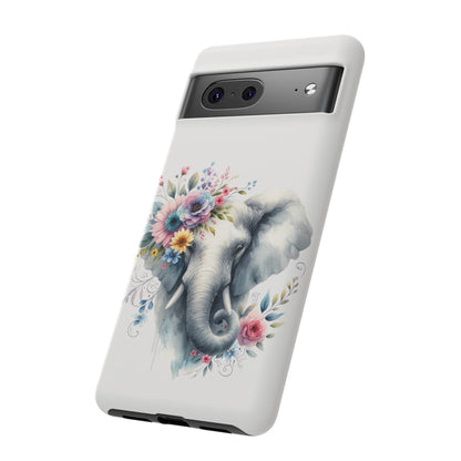 Floral Elephant Mobile Cover – Elegant Watercolor Art