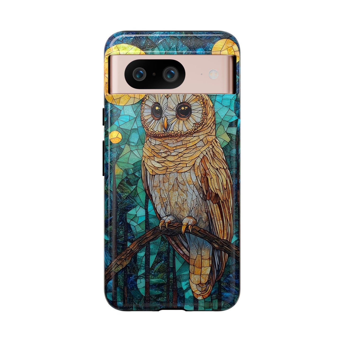 Nocturnal Wisdom – Stained Glass Owl Phone Case for iPhone, Samsung & Pixel