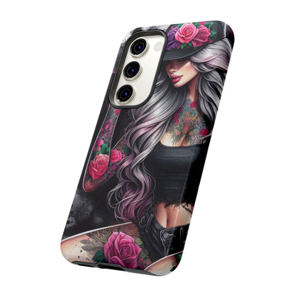 Ink & Roses – Edgy Floral Rebel Mobile Cover