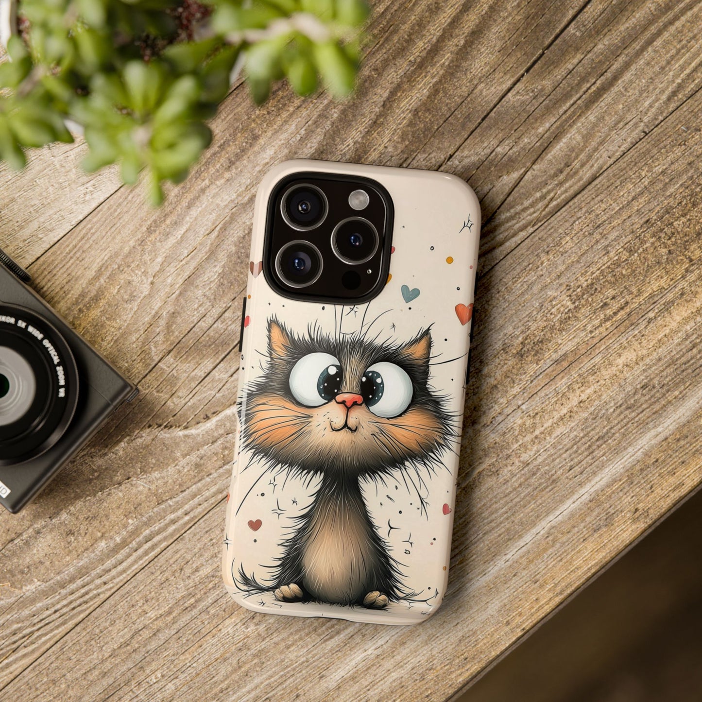 Whiskers & Hearts Phone Case – Cute Anime Cat Design for iPhone, Google Pixel & Samsung