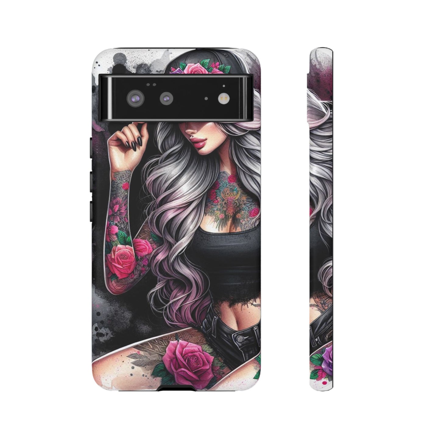 Ink & Roses – Edgy Floral Rebel Mobile Cover