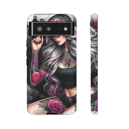 Ink & Roses – Edgy Floral Rebel Mobile Cover