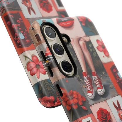 Red Sneakers & Roses Collage Phone Case