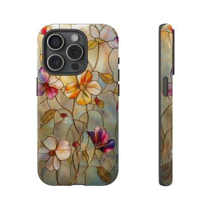 Golden Bloom – Luxe Stained Glass Floral Phone Case for iPhone, Samsung & Pixel