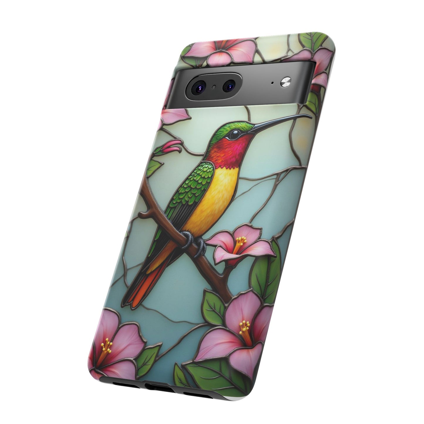 Elegant Hummingbird with Floral Mosaic | Artistic Nature Design