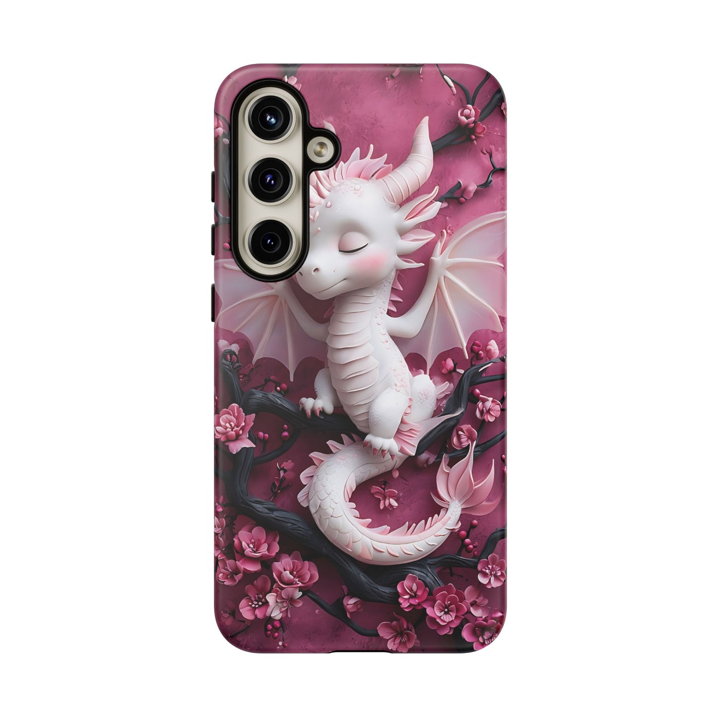 Whimsical 3D Relief Artwork Of A Cute Dragon phone case design