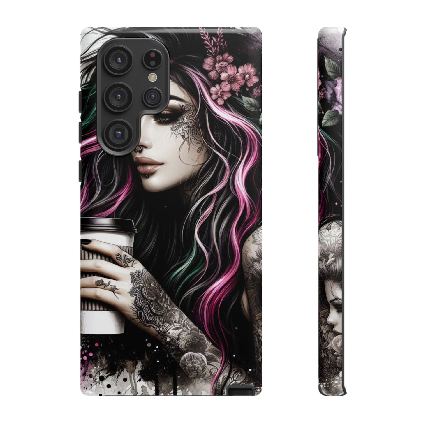 Tattooed Serenity – Gothic Coffee Lover Mobile Cover