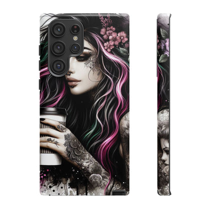 Tattooed Serenity – Gothic Coffee Lover Mobile Cover