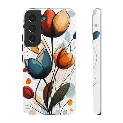 Tulip Whimsy – Artistic Floral Phone Case for iPhone, Pixel & Samsung