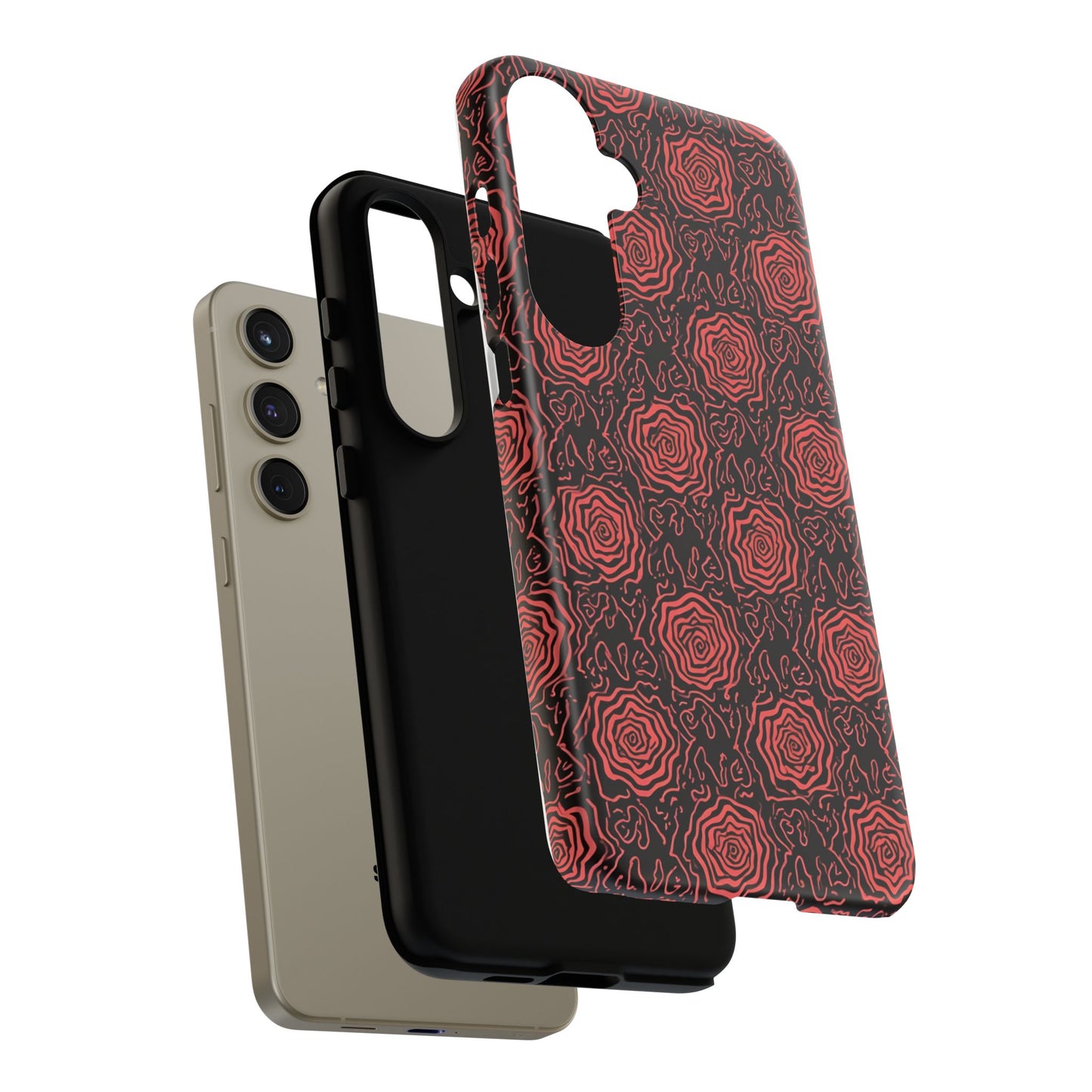 Red roses abstract geometric seamless pattern design