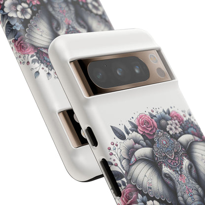 Ornate Floral Elephant Mobile Cover – Elegant Bohemian Art